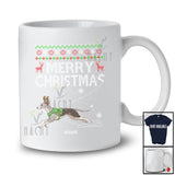 Personalized Custom Name Merry Christmas; Joyful Sweater Whippet Knitting Crochet Damage T-Shirt