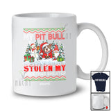 Personalized Custom Name Pit Bull Stolen My Christmas Sweater; Lovely X-mas Santa Gnome T-Shirt