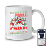 Personalized Custom Name Poodle Stolen My Christmas Sweater; Lovely X-mas Santa Gnome T-Shirt