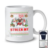 Personalized Custom Name Pug Stolen My Christmas Sweater; Lovely X-mas Santa Gnome T-Shirt