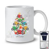 Personalized Custom Name Motorbike Santa Christmas Tree; Joyful Motorbike Rider; Boys Family T-Shirt