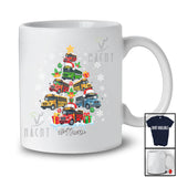 Personalized Custom Name School Bus Santa Christmas Tree; Joyful Driver Boys Family T-Shirt