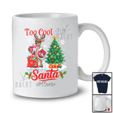 Personalized Custom Name Too Cool For Santa; Merry Christmas Reindeer Sunglasses Drink Coffee T-Shirt