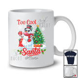 Personalized Custom Name Too Cool For Santa; Merry Christmas Snowman Sunglasses Drink Coffee T-Shirt
