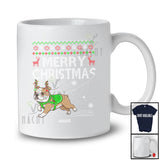 Personalized Custom Name Merry Christmas; Joyful Sweater Bulldog Knitting Crochet Damage T-Shirt