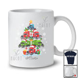Personalized Custom Name Truck Santa Christmas Tree; Joyful Truck Driver; Boys Family T-Shirt