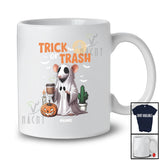 Personalized Custom Name Trick Or Trash; Lovely Halloween Boo Ghost Rat Drinking Beer T-Shirt