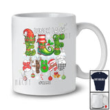 Personalized Custom Name Lunch Lady Elf Squad; Amazing Christmas Plaid Elf; Proud Jobs T-Shirt