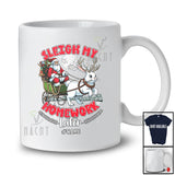 Personalized Custom Name Sleigh My Homework Later; Joyful Christmas Lazy Santa Sleigh Bunny T-Shirt