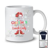 Personalized Custom Name First Christmas As A Lunch Lady; Joyful Santa Promoting Future Jobs T-Shirt