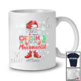 Personalized Custom Name First Christmas As A Pharmacist; Joyful Santa Promoting Future Jobs T-Shirt