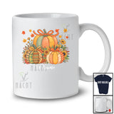 Personalized Custom Name Floral Plaid Three Pumpkins Bow Tie; Happy Thanksgiving Fall Farmer T-Shirt