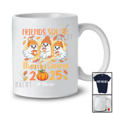 Personalized Custom Name Friends Squad Thanksgiving 2025; Adorable Three Boo Ghost T-Shirt