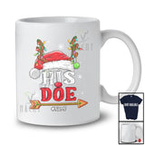 Personalized Custom Name His Doe; Humorous Christmas Lights Santa Reindeer Horns; Couple T-Shirt