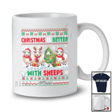 Personalized Custom Name Christmas Better With Sheeps; Lovely Sweater X-mas Animal T-Shirt
