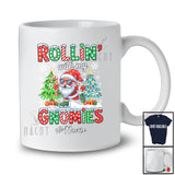 Personalized Custom Name Rollin' With My Gnomies; Joyful Christmas Santa Gnome Skating T-Shirt