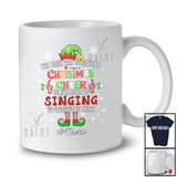 Personalized Spread Christmas Cheer Is Teaching Singing; Lovely Elf Leopard Custom Name Teacher T-Shirt