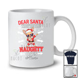 Personalized Custom Name They're The Naughty Ones; Joyful Christmas Dabbing Santa Chihuahua T-Shirt