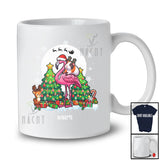 Personalized Custom Name Guinea Pig Riding Flamingo As Reindeer; Lovely Christmas Tree Animal T-Shirt