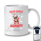 Personalized Custom Name They're The Naughty Ones; Joyful Christmas Dabbing Santa Pug T-Shirt