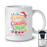 Personalized Custom Name Leader Of The Cousin Crew; Lovely Christmas Lights Snow Santa; Family T-Shirt