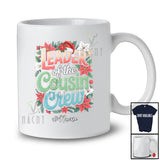 Personalized Custom Name Leader Of The Cousin Crew; Lovely Christmas Flower Santa; Family T-Shirt