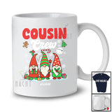Personalized Custom Name Cousin Crew; Cheerful Christmas Snow Three Gnomes Lover; Family T-Shirt