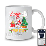 Personalized Custom Name Santa We Need More Beer; Adorable Christmas Tree Chicken Drinking T-Shirt
