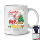Personalized Custom Name Santa We Need More Beer; Adorable Christmas Tree Chihuahua Drinking T-Shirt