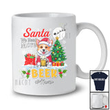 Personalized Custom Name Santa We Need More Beer; Adorable Christmas Tree Corgi Drinking T-Shirt