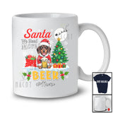 Personalized Custom Name Santa We Need More Beer; Adorable Christmas Tree Dachshund Drinking T-Shirt