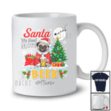 Personalized Custom Name Santa We Need More Beer; Adorable Christmas Tree Pug Drinking T-Shirt