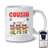 Personalized Custom Name Cousin Crew; Cheerful Christmas Snow Three Reindeer Lover; Family T-Shirt