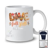 Personalized Custom Name Love Fall Y'All; Awesome Thanksgiving Plaid Autumn Turkey Farmer T-Shirt