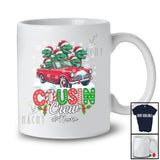 Personalized Custom Name Cousin Crew; Lovely Christmas T-Rex On Pickup Truck; Family T-Shirt