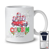Personalized Custom Name Cousin Crew; Lovely Christmas Unicorn On Pickup Truck; Family T-Shirt
