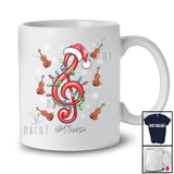 Personalized Custom Name Santa Music Violin; Joyful Christmas Lights Musical Instruments Player T-Shirt