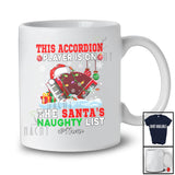Personalized Custom Name Accordion Player Team On Naughty List; Joyful Christmas Musician Snowman T-Shirt