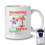Personalized Custom Name Basketball Team On Naughty List; Joyful Christmas Player Snowman T-Shirt