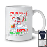 Personalized Custom Name Golf Team On Naughty List; Joyful Christmas Player Snowman T-Shirt