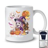 Personalized Custom Name Witch Unicorn Drink Coffee; Humorous Halloween Moon Animal T-Shirt
