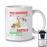 Personalized Custom Name Saxophone Player Team On Naughty List; Joyful Christmas Musician Snowman T-Shirt
