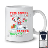 Personalized Custom Name Soccer Team On Naughty List; Joyful Christmas Player Snowman T-Shirt