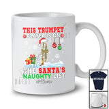 Personalized Custom Name Trumpet Player Team On Naughty List; Joyful Christmas Musician Snowman T-Shirt