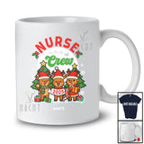 Personalized Custom Name Nurse Crew 2025; Amazing Christmas Three Reindeers; Family T-Shirt