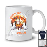 Personalized Custom Name Dispatcher Llama Ain't Got Time; Joyful Halloween Moon T-Shirt