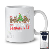 Personalized Custom Name Just A Jolly Bengal Cat; Adorable Christmas Tree Santa Elf Animal T-Shirt