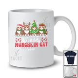 Personalized Custom Name Just A Jolly Munchkin Cat; Adorable Christmas Tree Santa Elf Animal T-Shirt