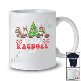 Personalized Custom Name Just A Jolly Ragdoll; Adorable Christmas Tree Santa Elf Animal T-Shirt