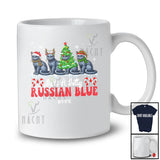 Personalized Custom Name Just A Jolly Russian Blue; Adorable Christmas Tree Santa Elf Animal T-Shirt